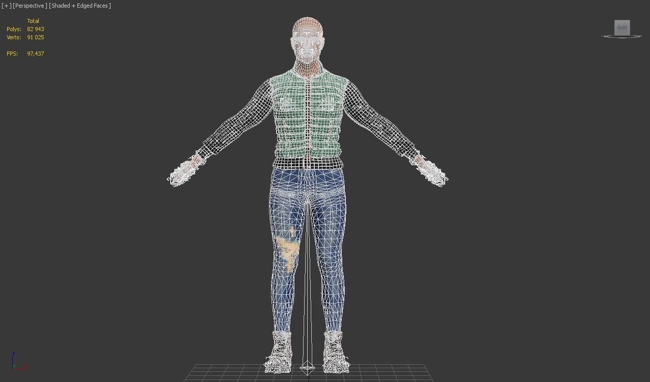 3d realistic man character with clothing 3D model_23