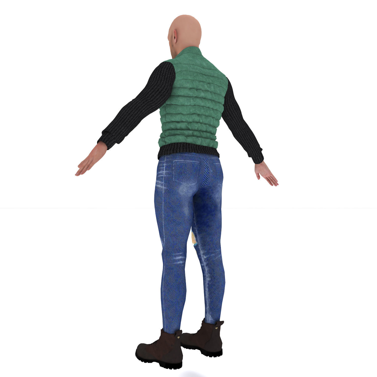 3d realistic man character with clothing 3D model_14