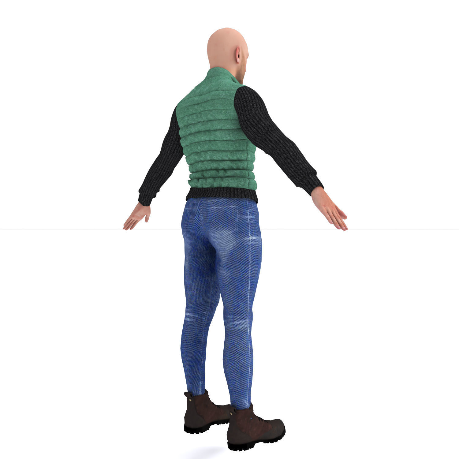 3d realistic man character with clothing 3D model_17