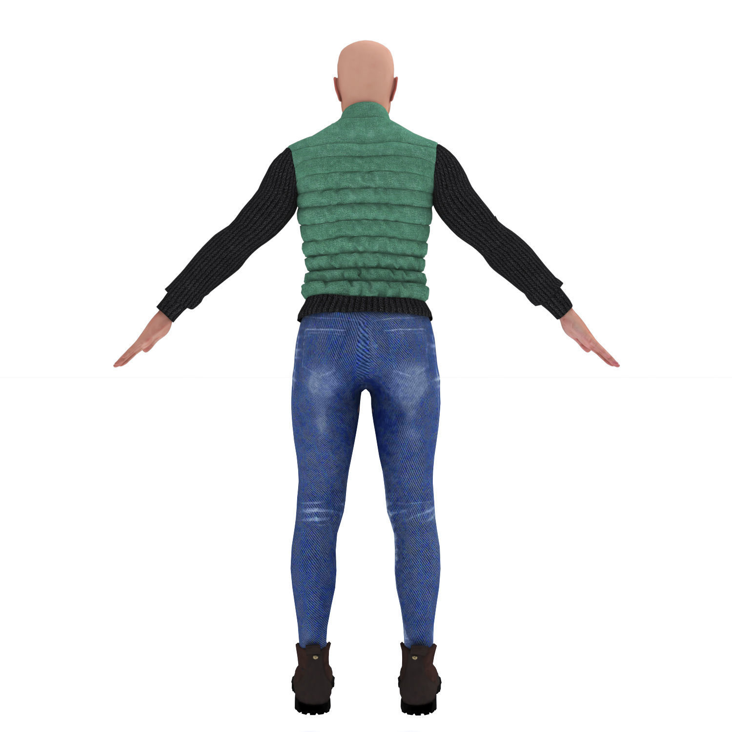 3d realistic man character with clothing 3D model_16