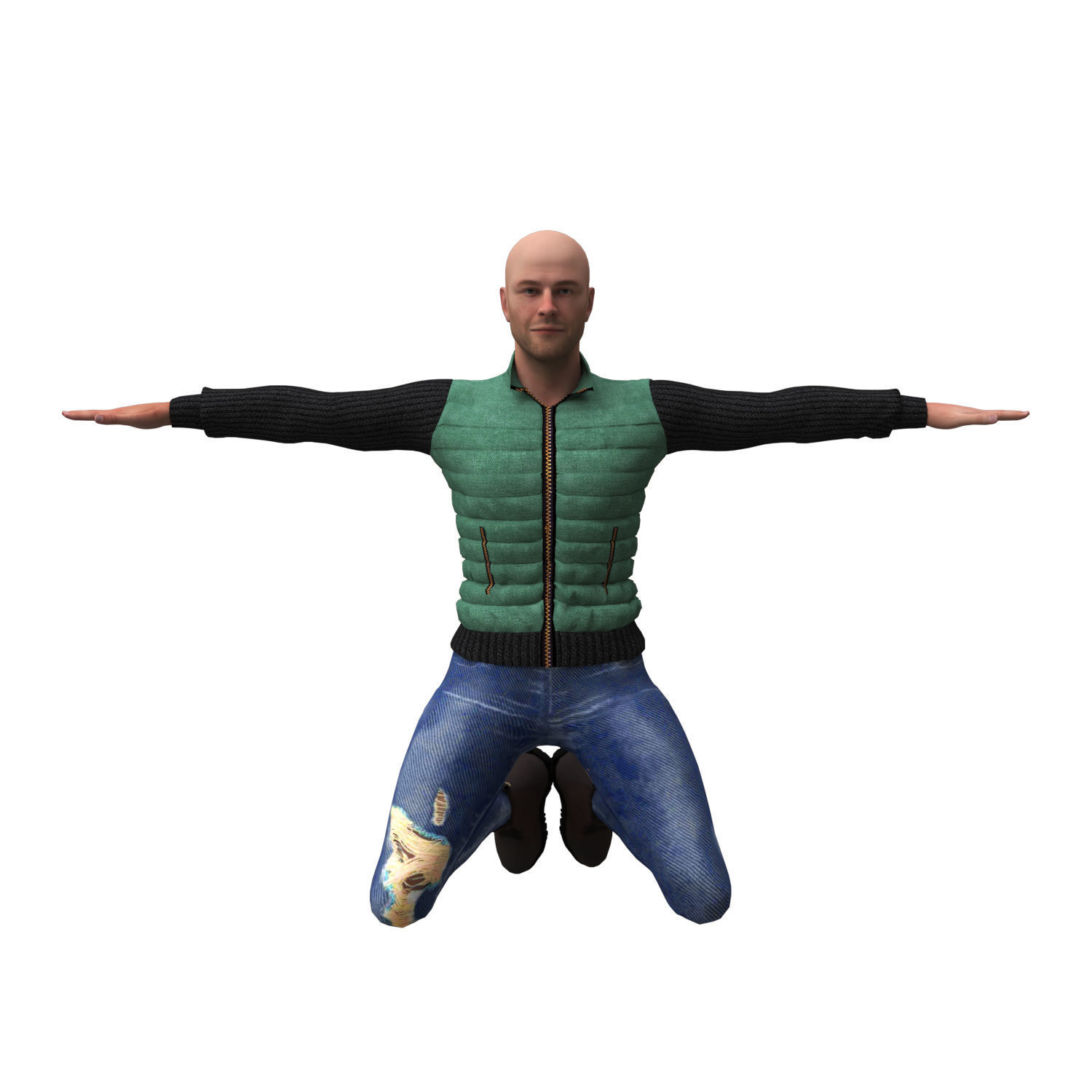 3d realistic man character with clothing 3D model_5