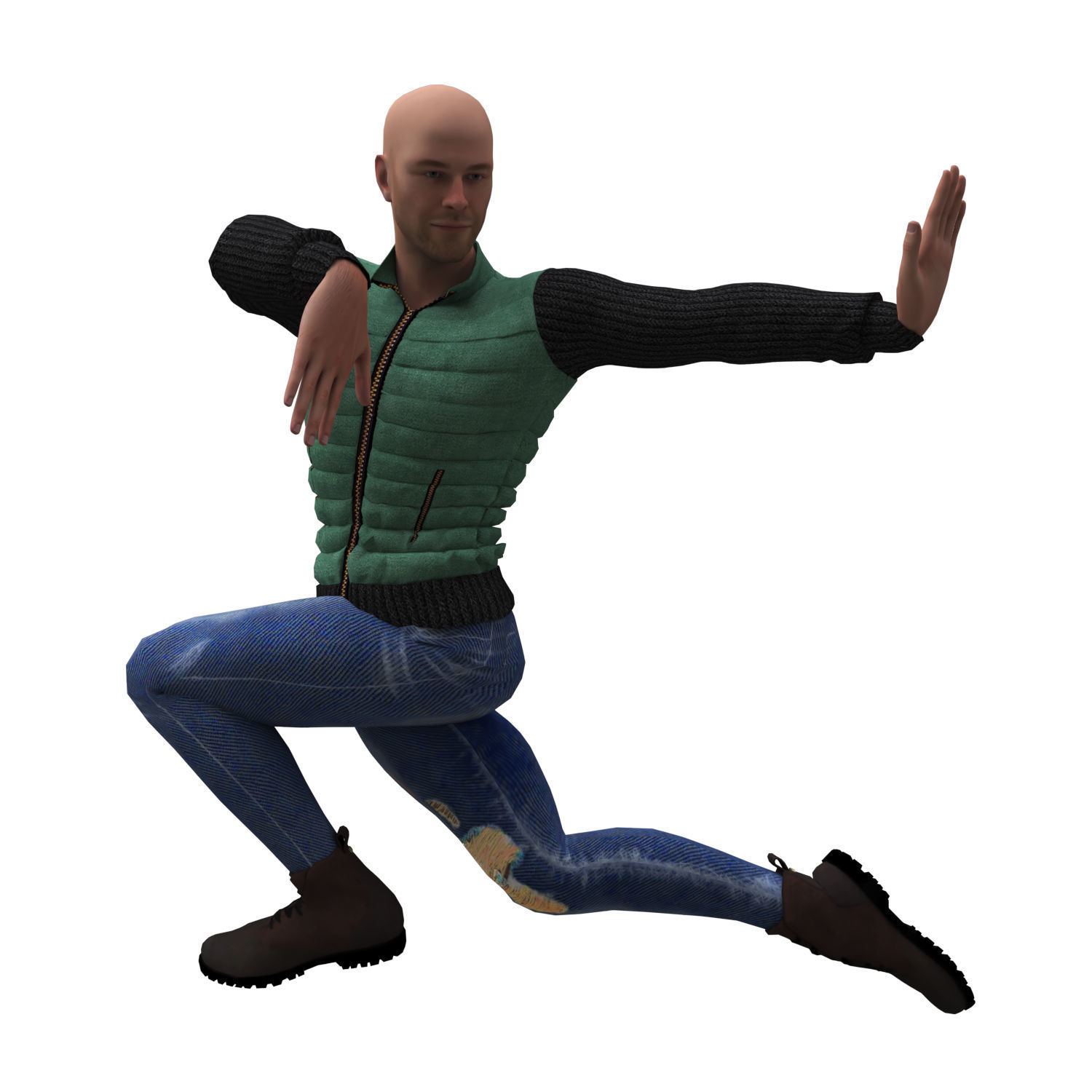 3d realistic man character with clothing 3D model_6