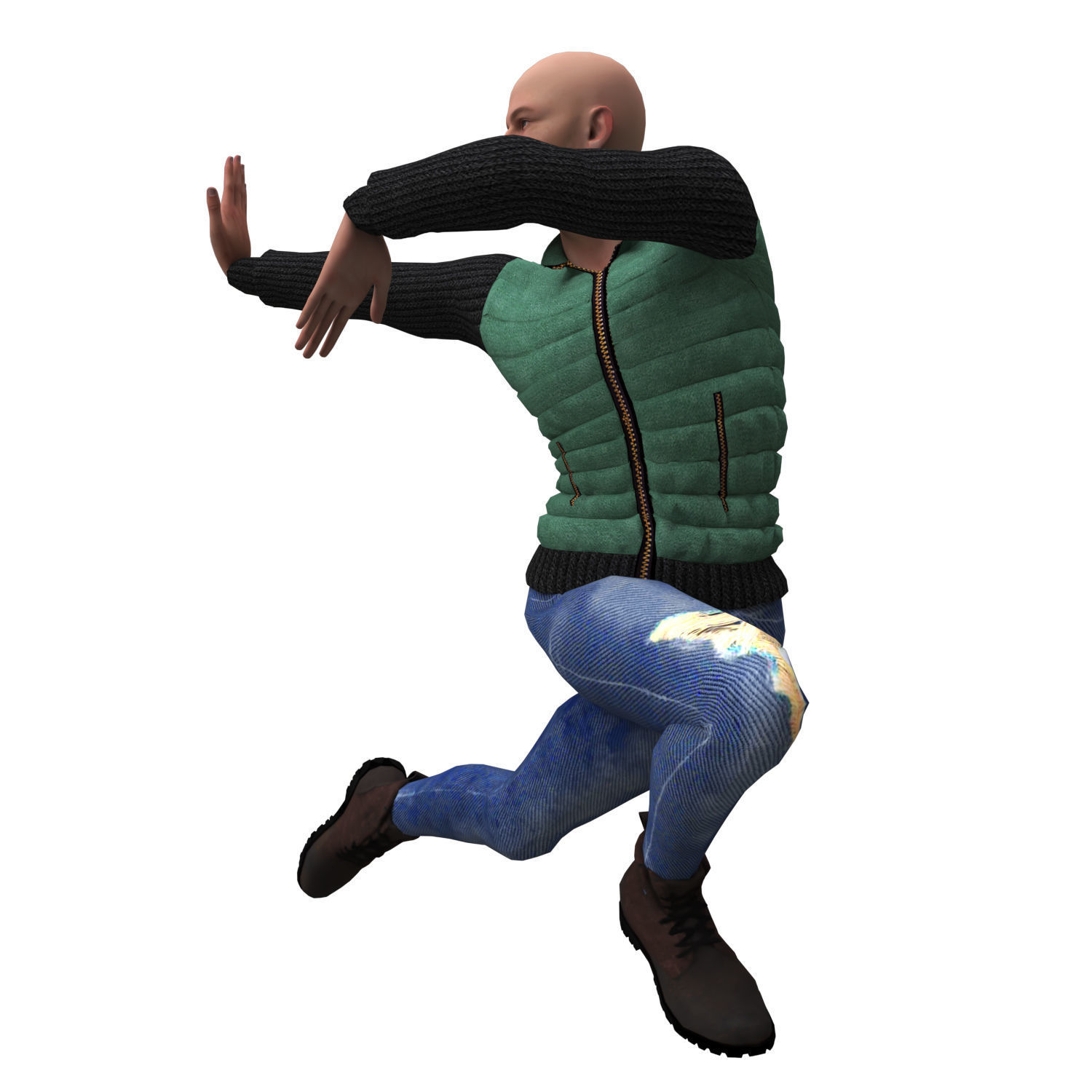 3d realistic man character with clothing 3D model_20