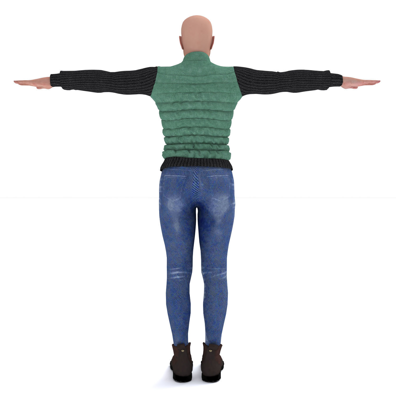 3d realistic man character with clothing 3D model_18