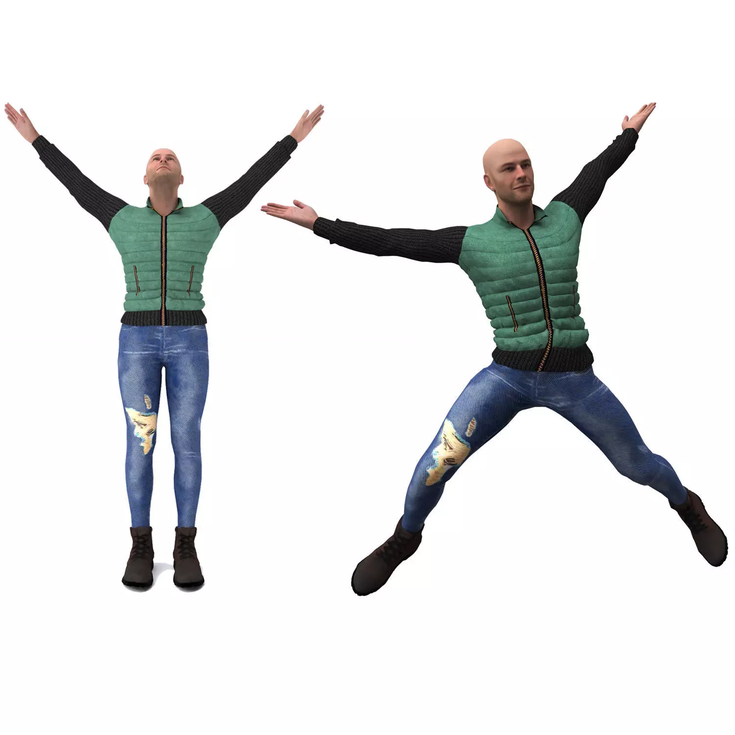 3d realistic man character with clothing 3D model_0