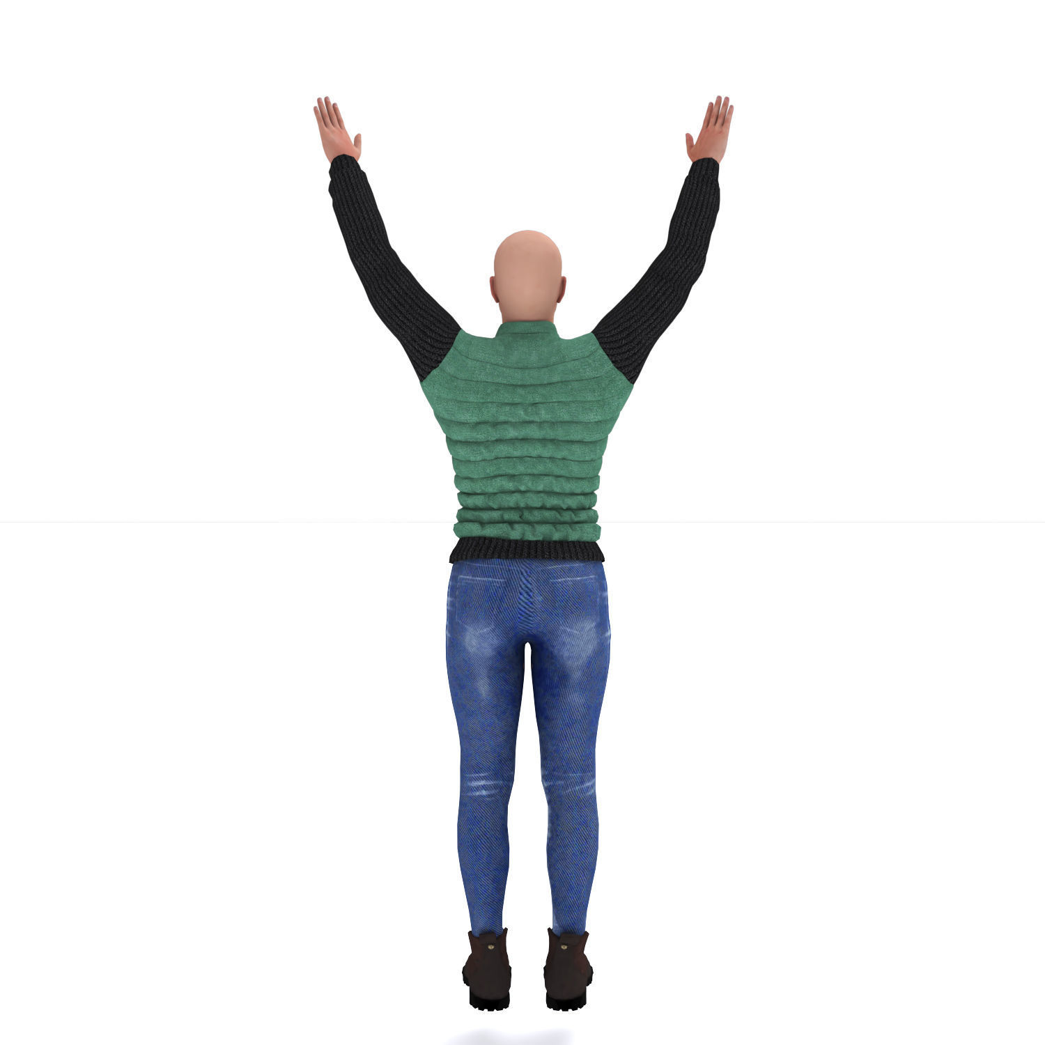 3d realistic man character with clothing 3D model_15