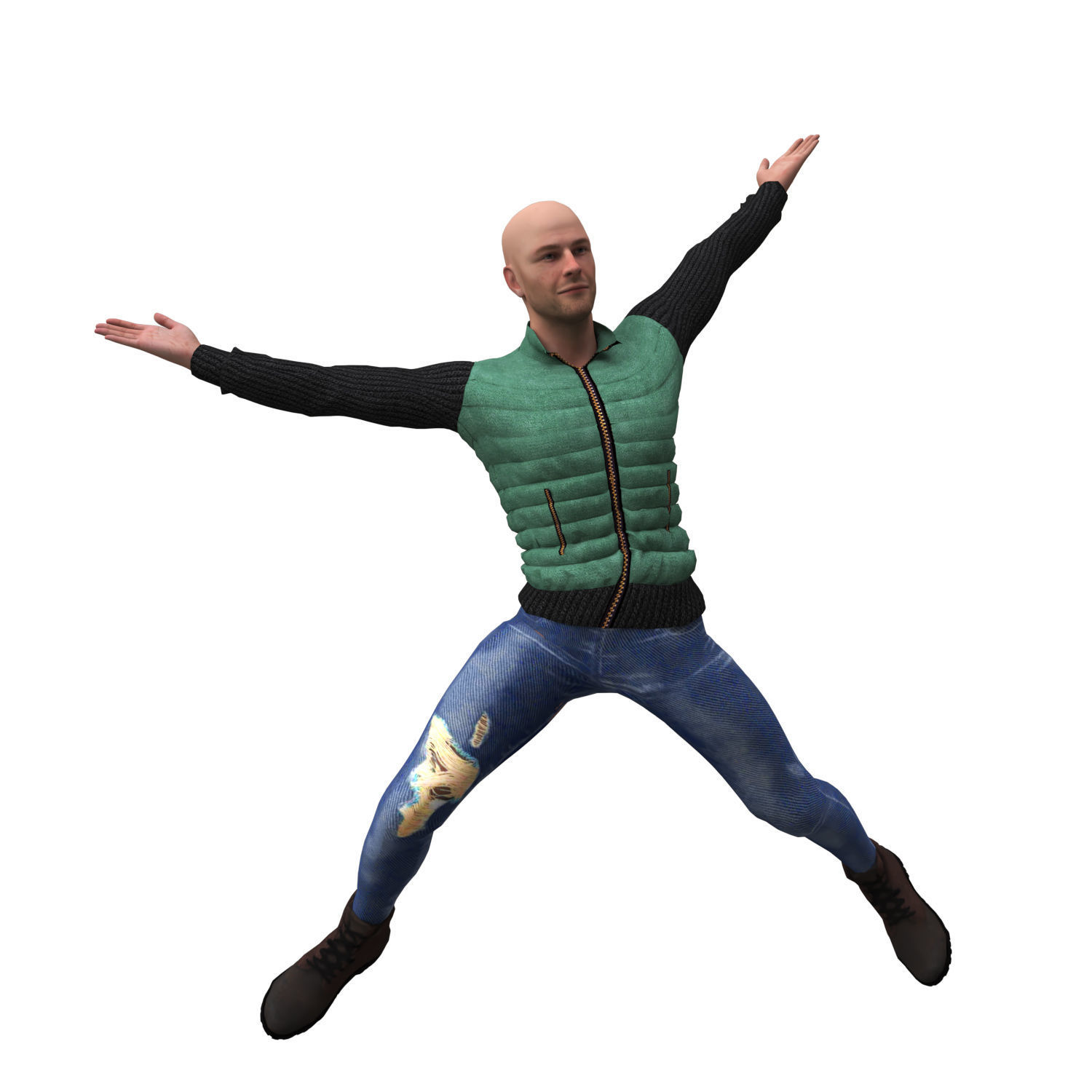 3d realistic man character with clothing 3D model_4