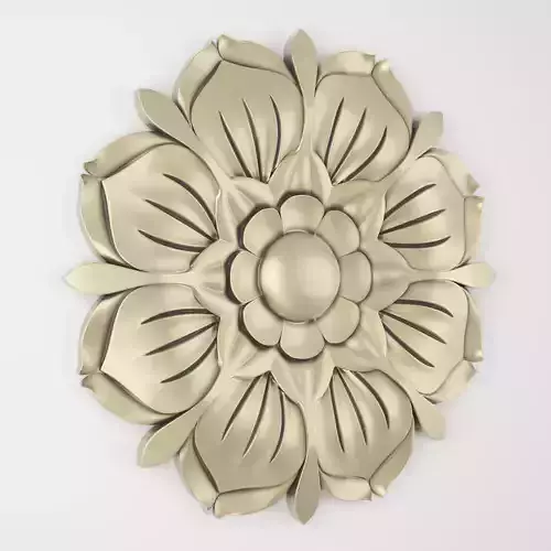 Rosette gold lotus flower on wall