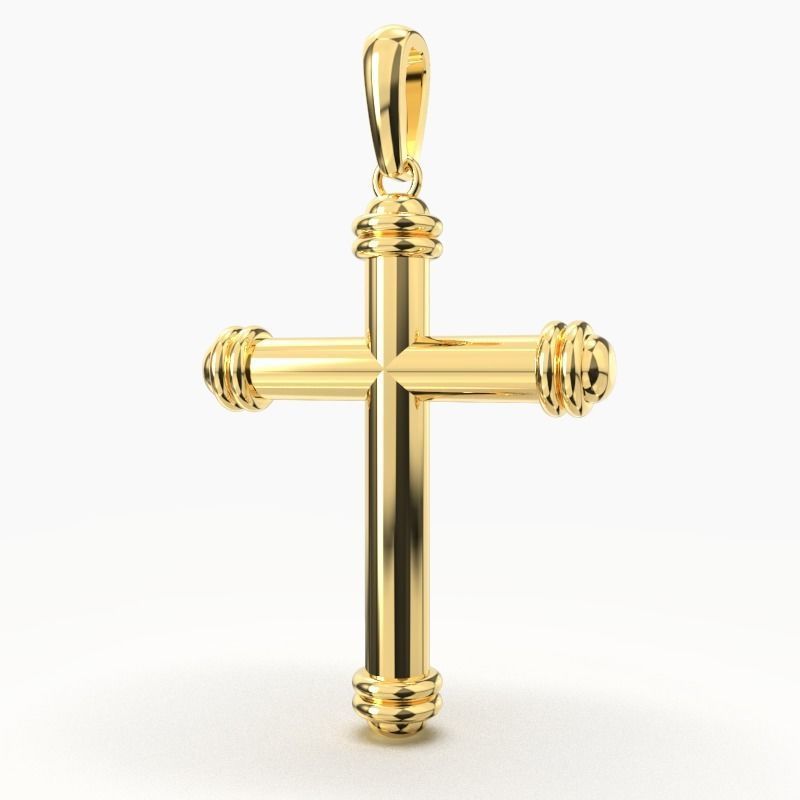 JESUS CROSS GOLD PENDANT 3D print model_3