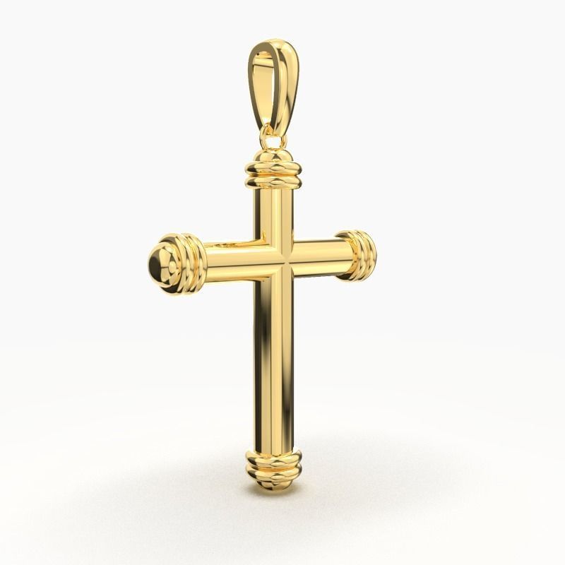 JESUS CROSS GOLD PENDANT 3D print model_5