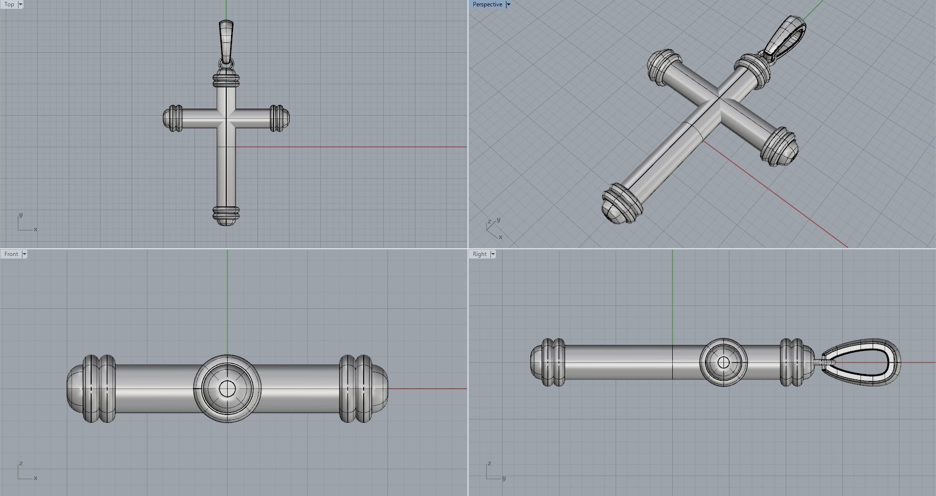 JESUS CROSS GOLD PENDANT 3D print model_9