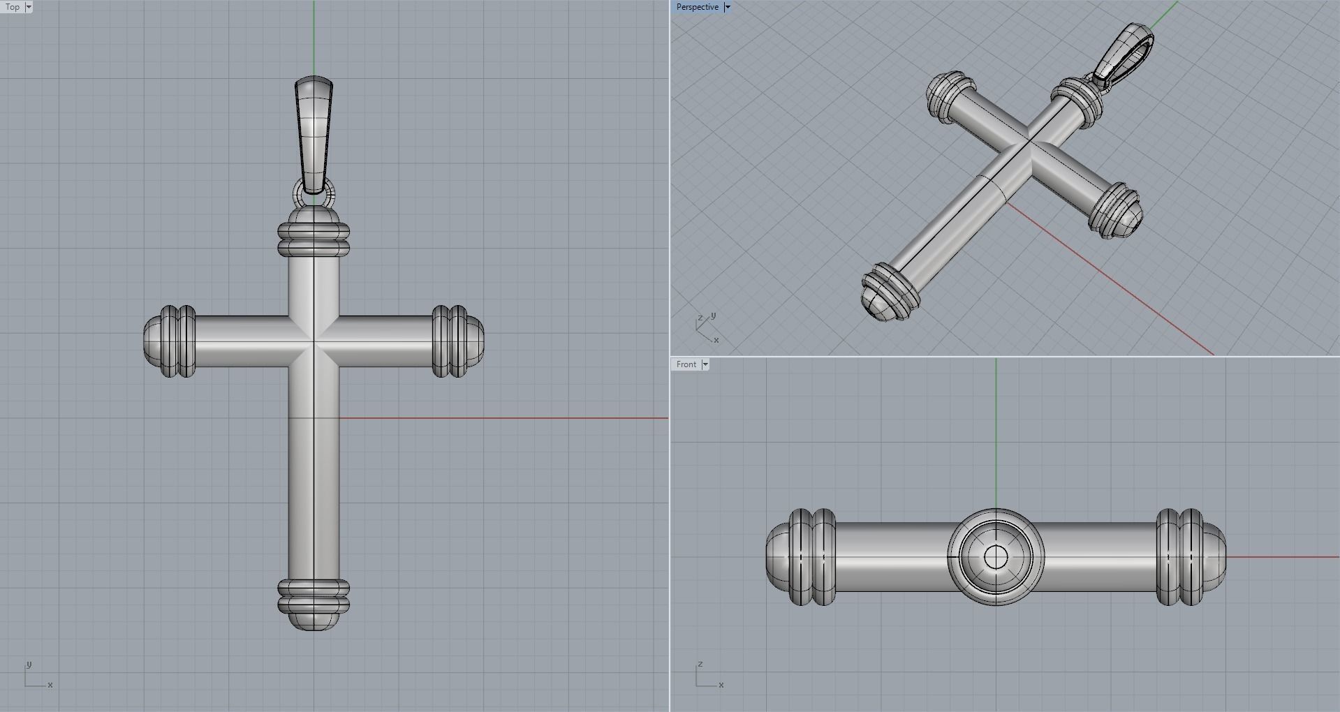 JESUS CROSS GOLD PENDANT 3D print model_7