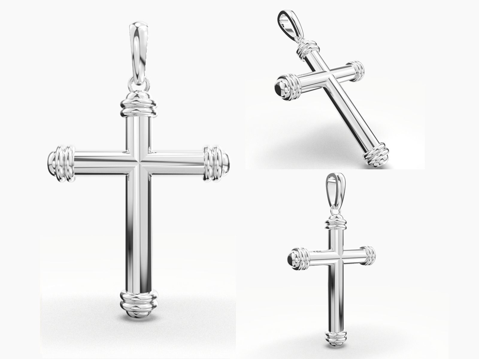 JESUS CROSS GOLD PENDANT 3D print model_10