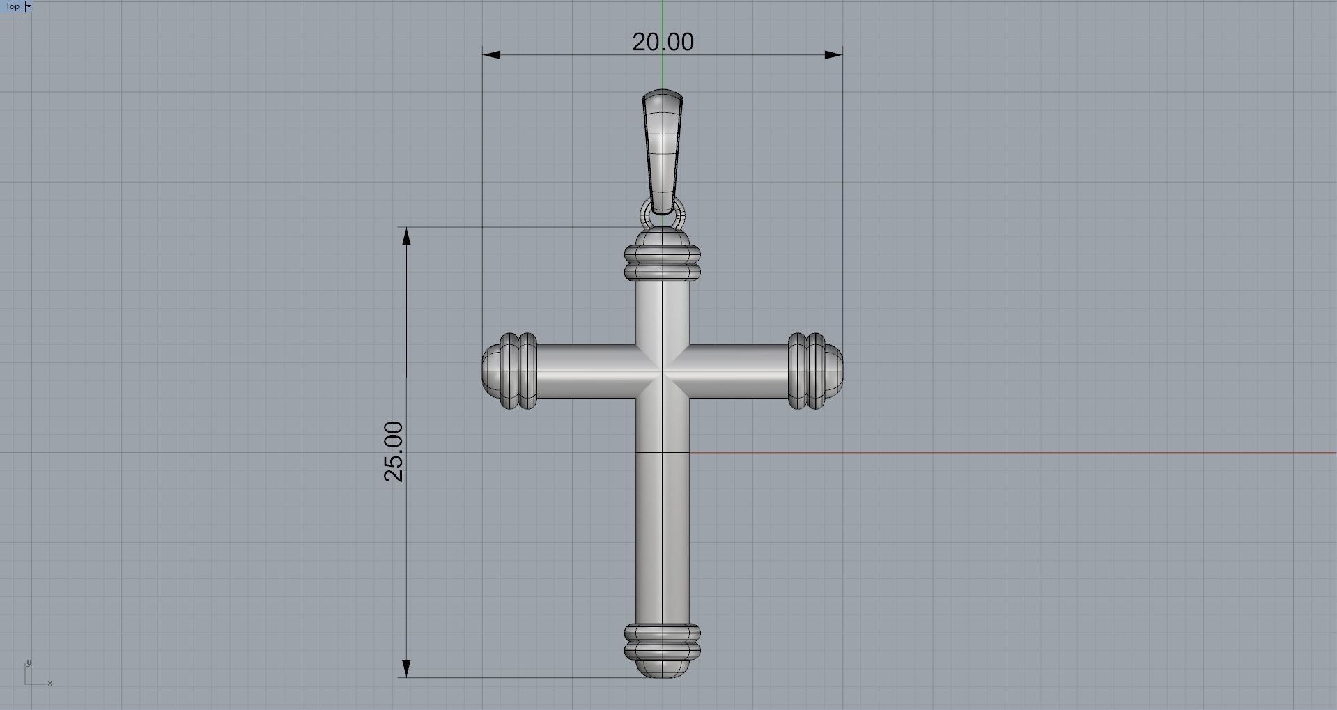 JESUS CROSS GOLD PENDANT 3D print model_8