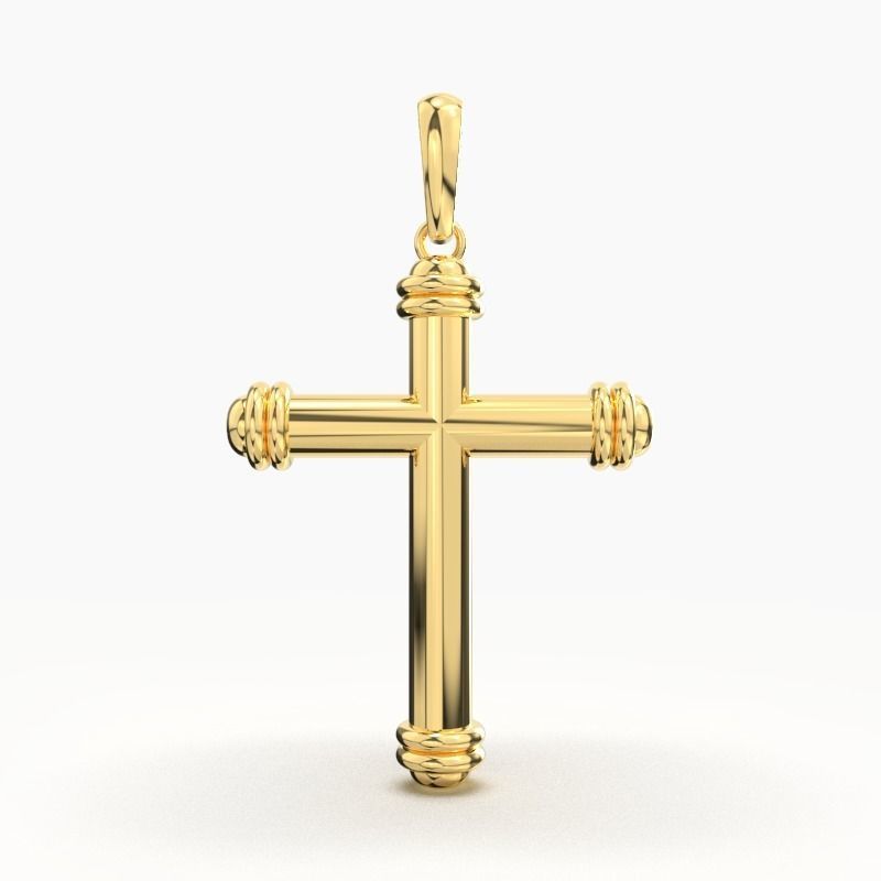 JESUS CROSS GOLD PENDANT 3D print model_1
