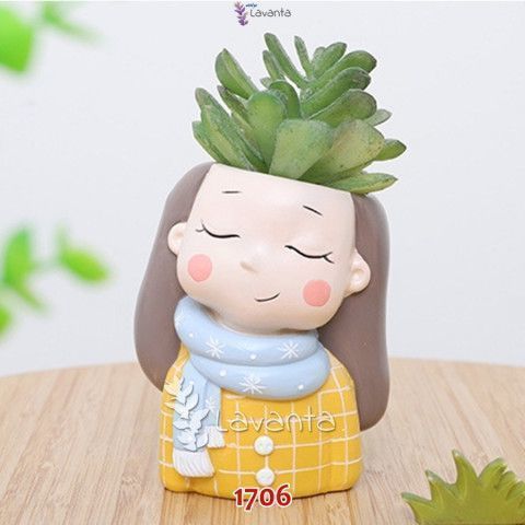 Pack combo 2 Cute girls planter for 3D printing 3D print model_4