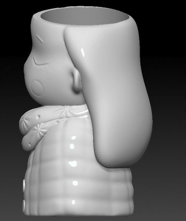 Pack combo 2 Cute girls planter for 3D printing 3D print model_8