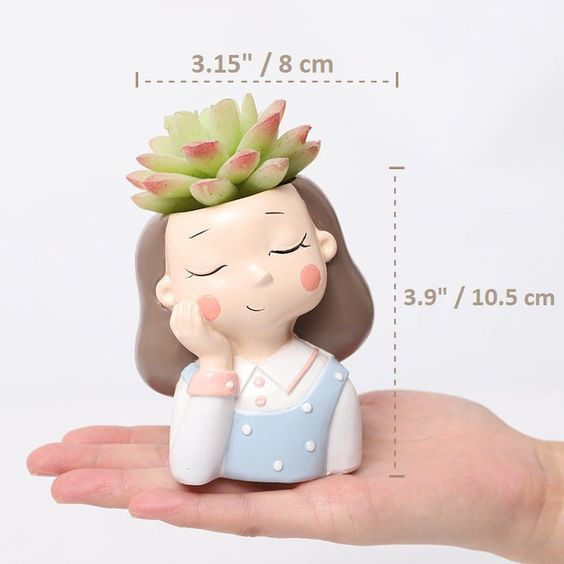 Pack combo 2 Cute girls planter for 3D printing 3D print model_14