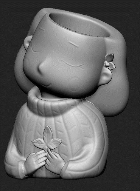 Pack combo 2 Cute girls planter for 3D printing 3D print model_19