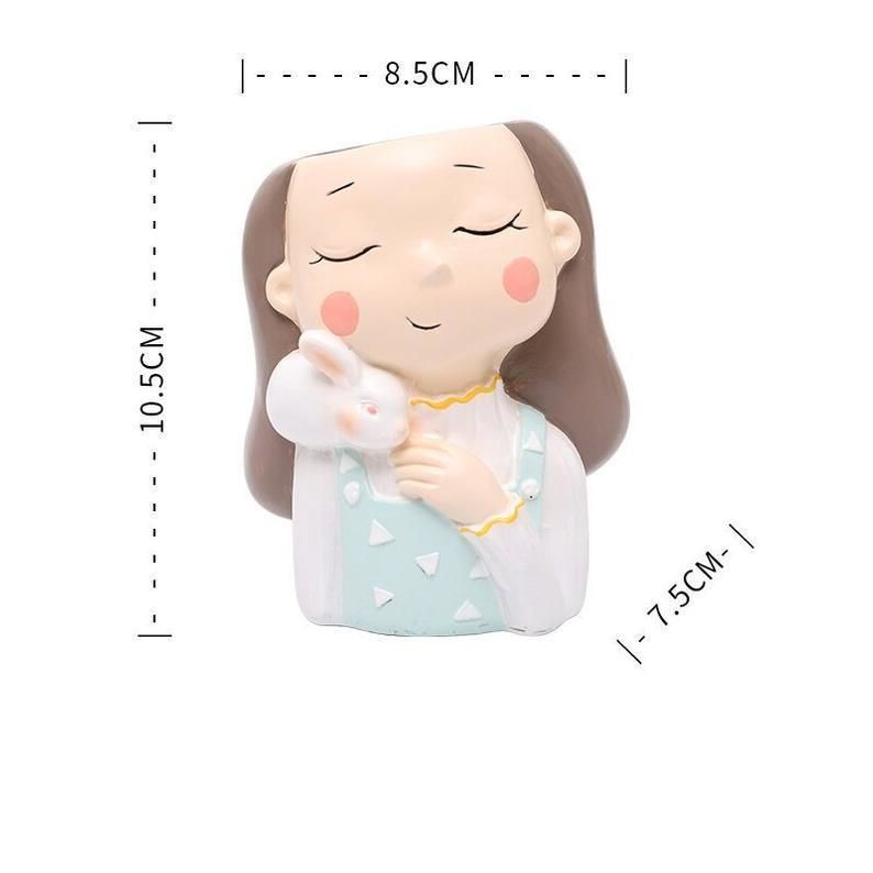 Pack combo 2 Cute girls planter for 3D printing 3D print model_25