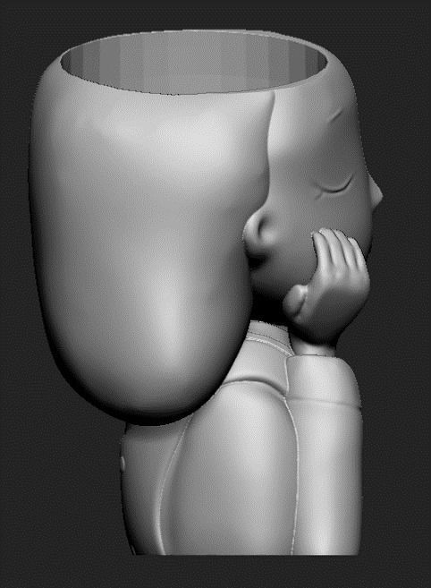 Pack combo 2 Cute girls planter for 3D printing 3D print model_17