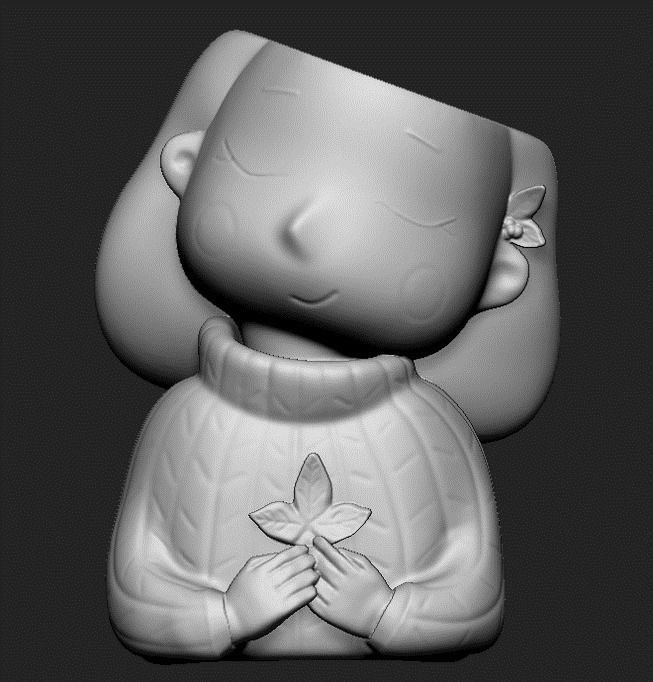 Pack combo 2 Cute girls planter for 3D printing 3D print model_24