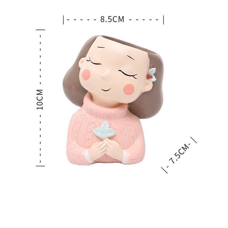 Pack combo 2 Cute girls planter for 3D printing 3D print model_18