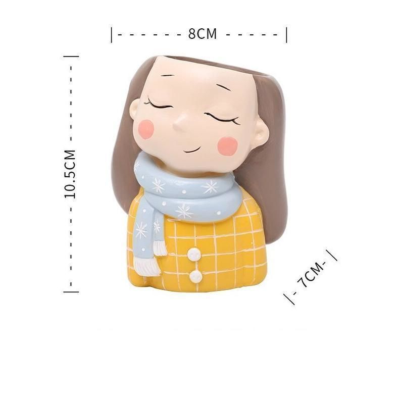 Pack combo 2 Cute girls planter for 3D printing 3D print model_6