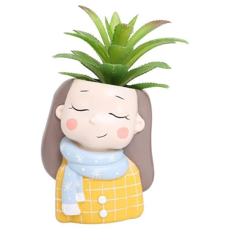 Pack combo 2 Cute girls planter for 3D printing 3D print model_5