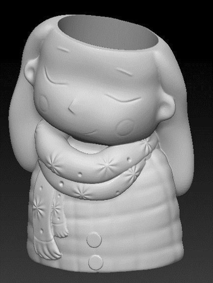 Pack combo 2 Cute girls planter for 3D printing 3D print model_11