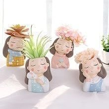 Pack combo 2 Cute girls planter for 3D printing 3D print model