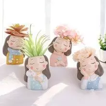 Pack combo 2 Cute girls planter for 3D printing 3D print model_0