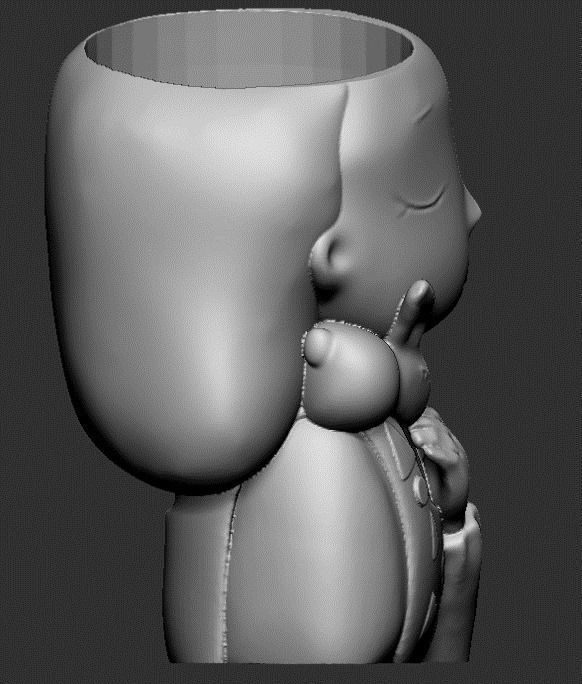 Pack combo 2 Cute girls planter for 3D printing 3D print model_29