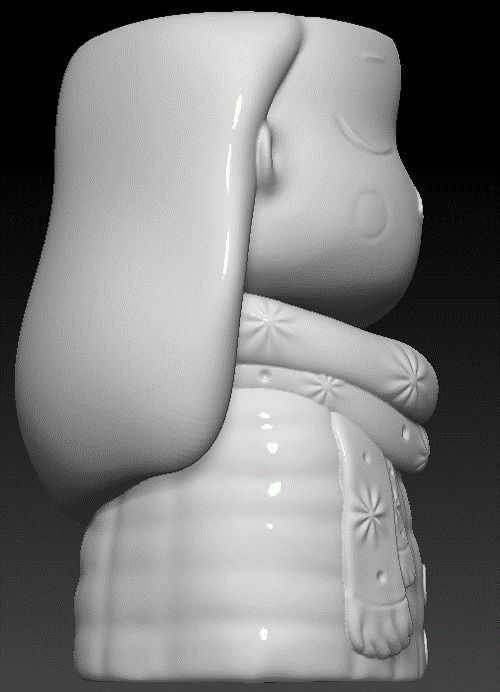 Pack combo 2 Cute girls planter for 3D printing 3D print model_10