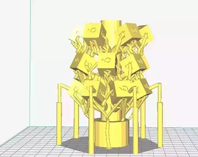 Sprue Tree of D6s for Lost PLA Casting Free 3D print model