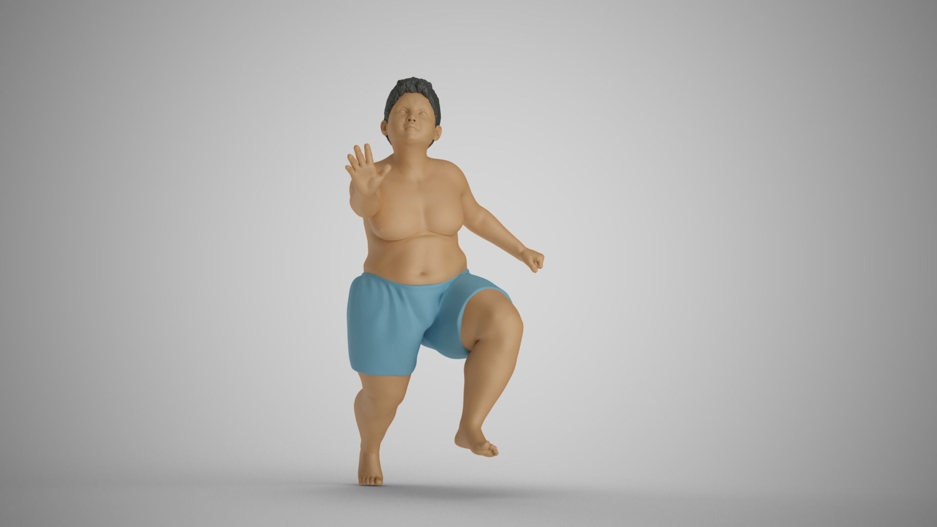 Boy Jumping into the Pool 3D print model_5