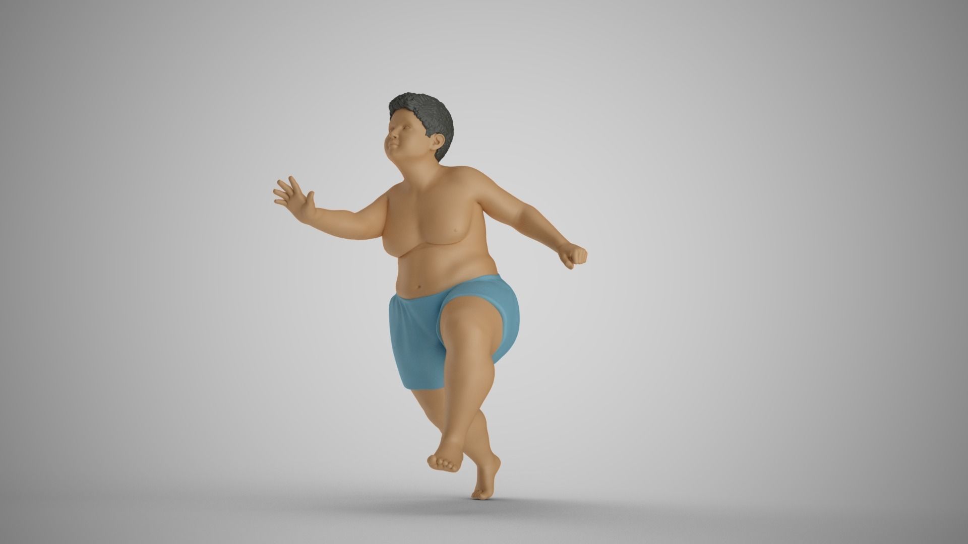 Boy Jumping into the Pool 3D print model_4