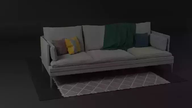 Photorealistic living room couch
