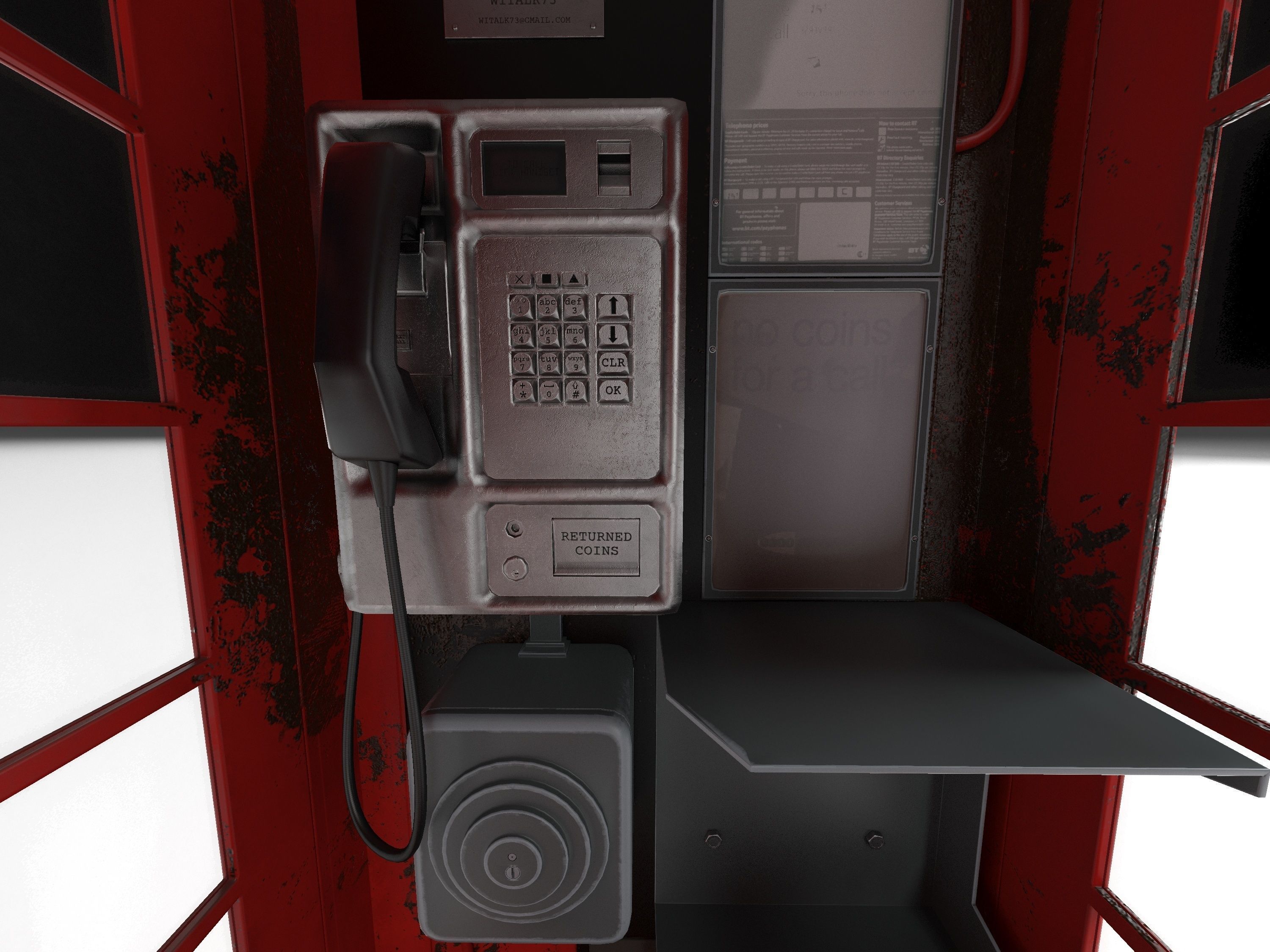 Telephone box 3D model_3