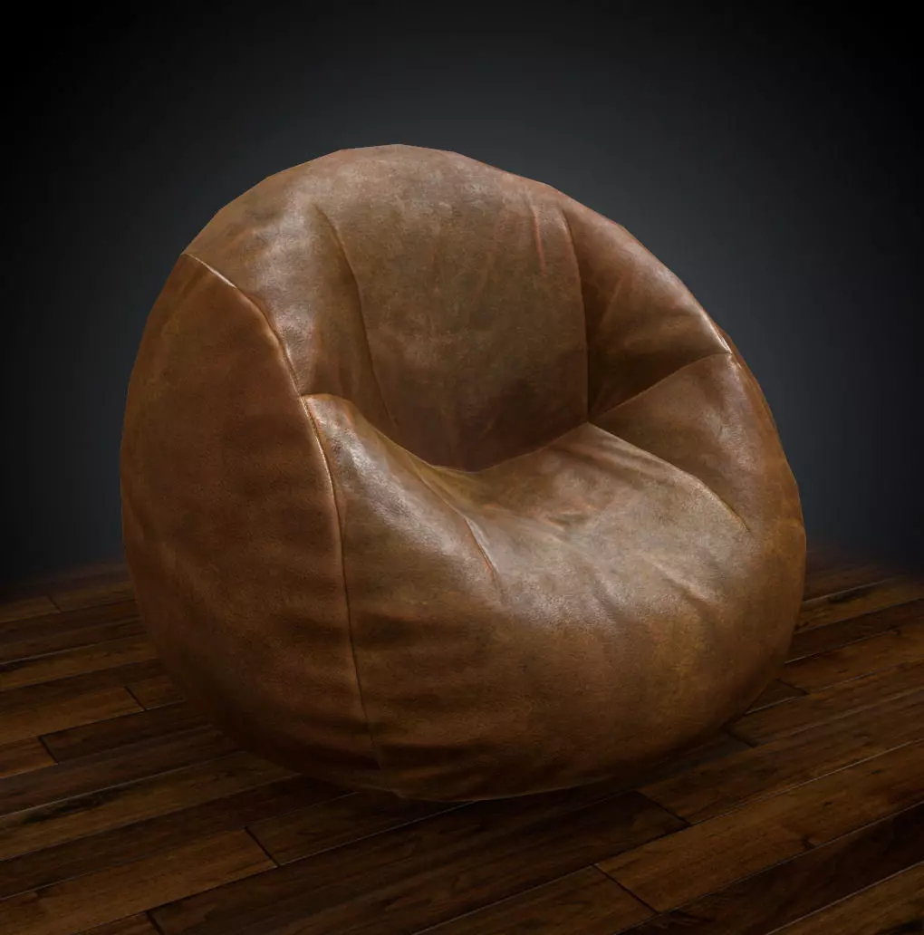 Bean Bag Low-poly 3D model_0