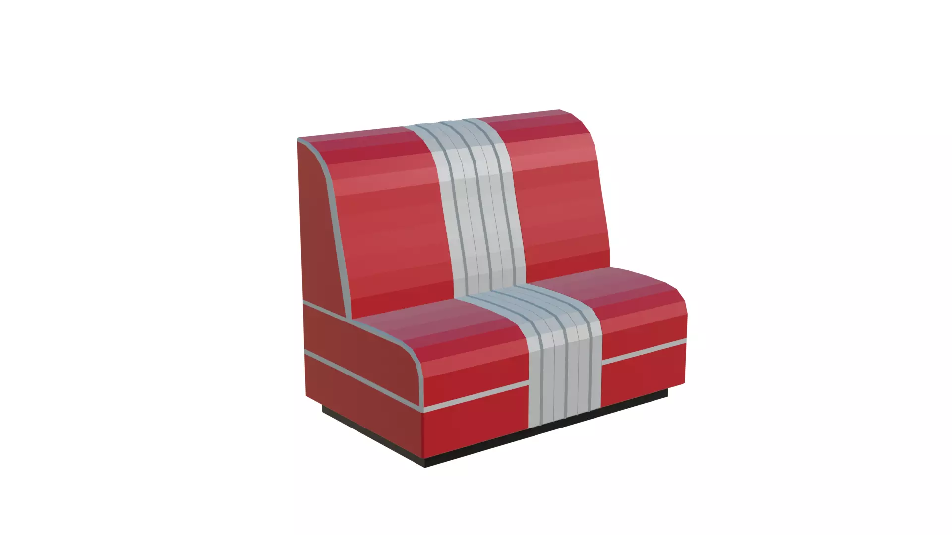 Diner Restaurant Booth Low-poly 3D model_0