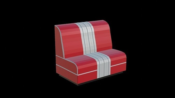 Diner Restaurant Booth Low-poly 3D model