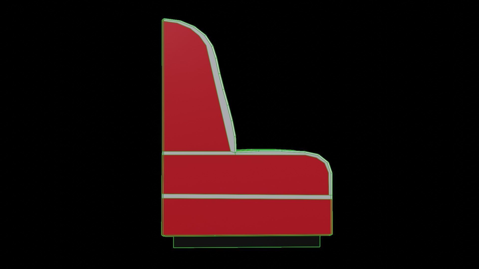 Diner Restaurant Booth Low-poly 3D model_7