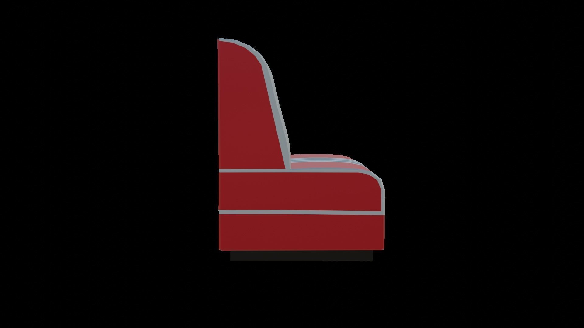 Diner Restaurant Booth Low-poly 3D model_2