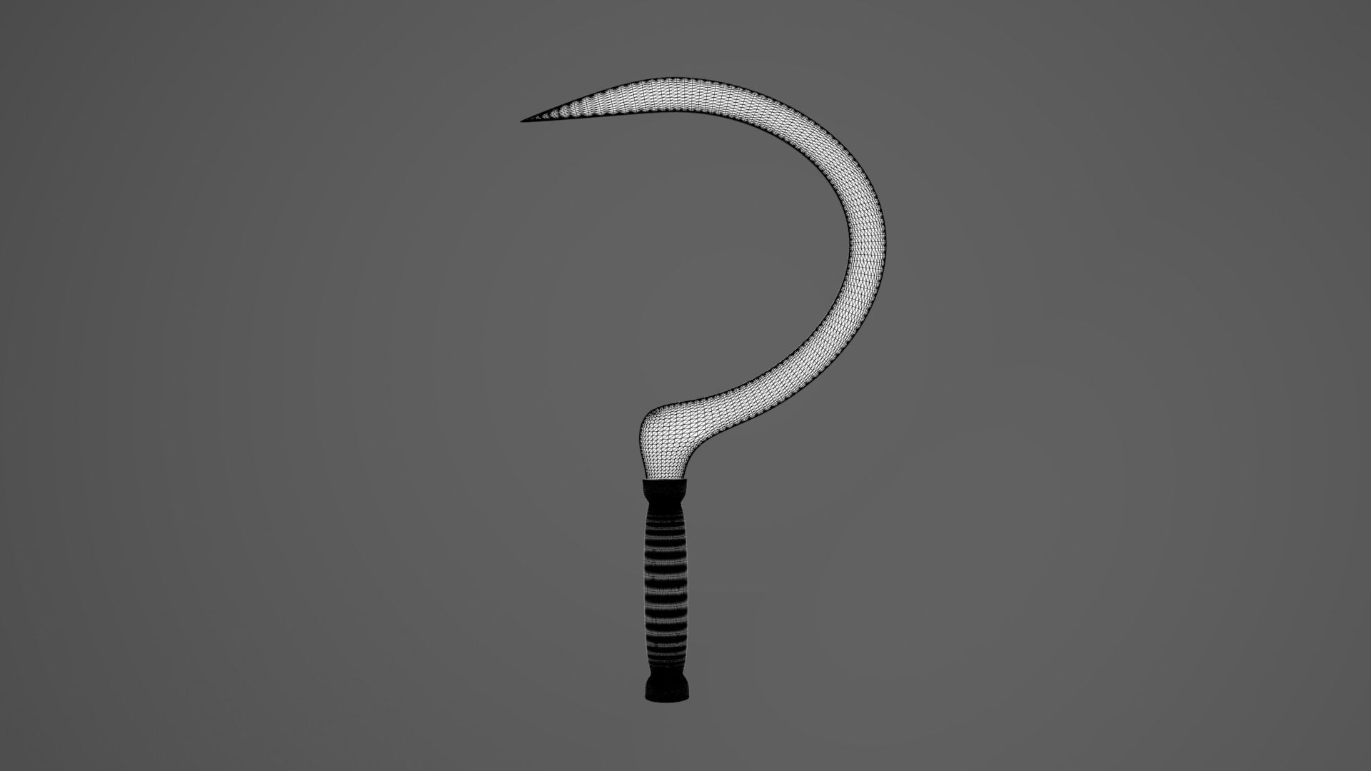 Sickle Weapon Low-poly 3D model_3