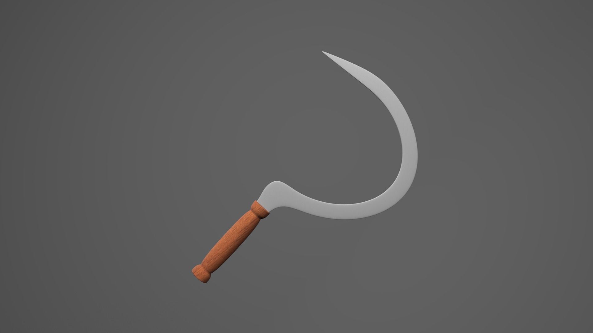 Sickle Weapon Low-poly 3D model_5
