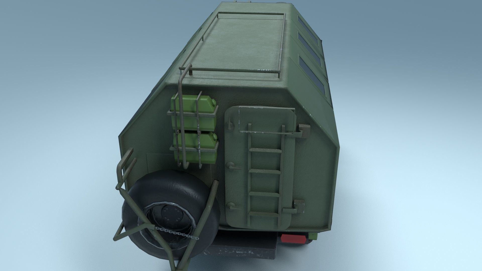 Military Truck IFA W 50 Low-poly 3D model_6