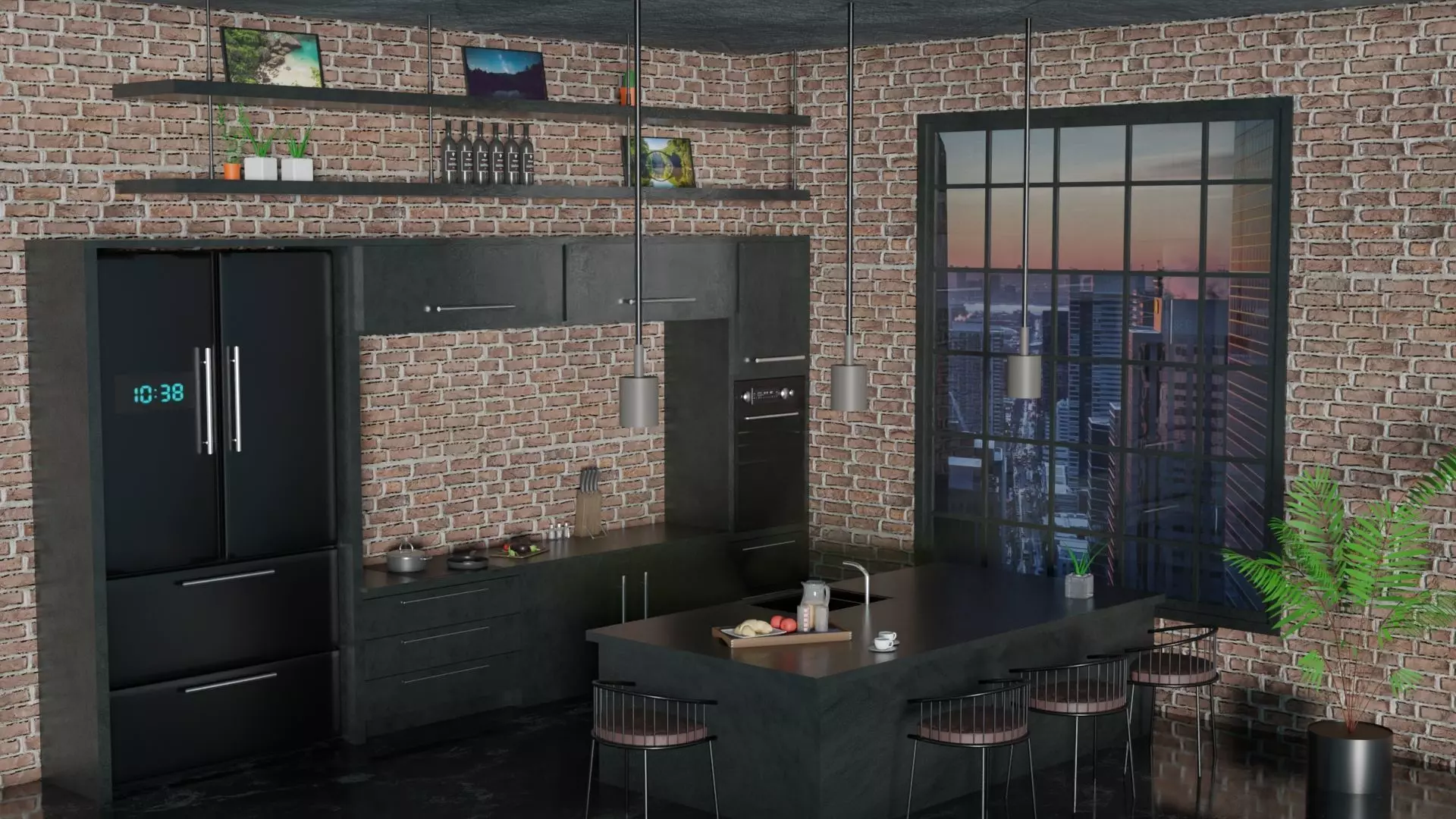 Kitchen with Utensils 3D model