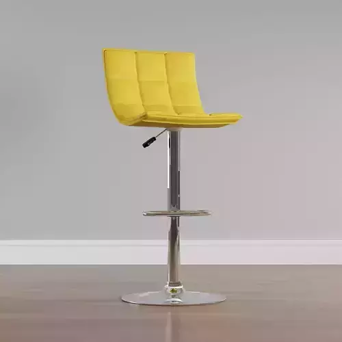 Yellow vinyl padded bar stool