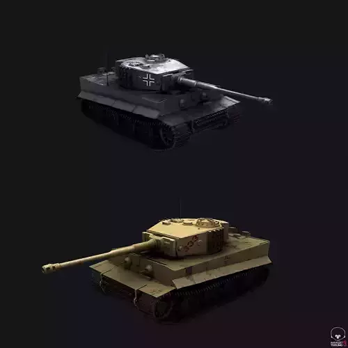 WW2 Tiger I German Tank PackPBR 3D Model Collection